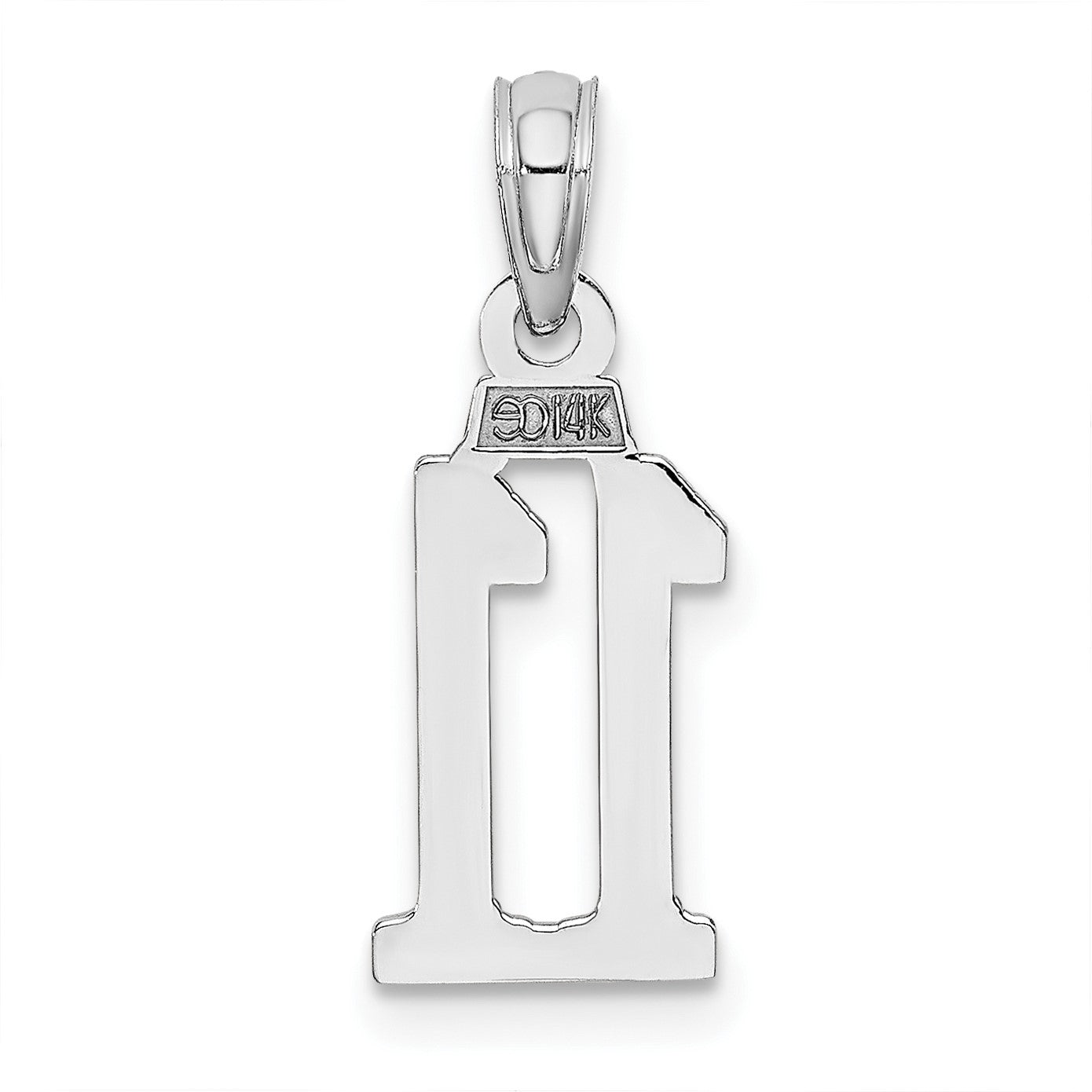 14kw Polished Number 11 Pendant
