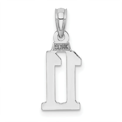 14kw Polished Number 11 Pendant