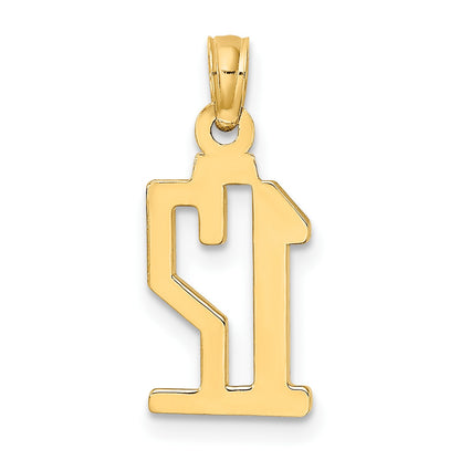 14k Polished Number 12 Pendant