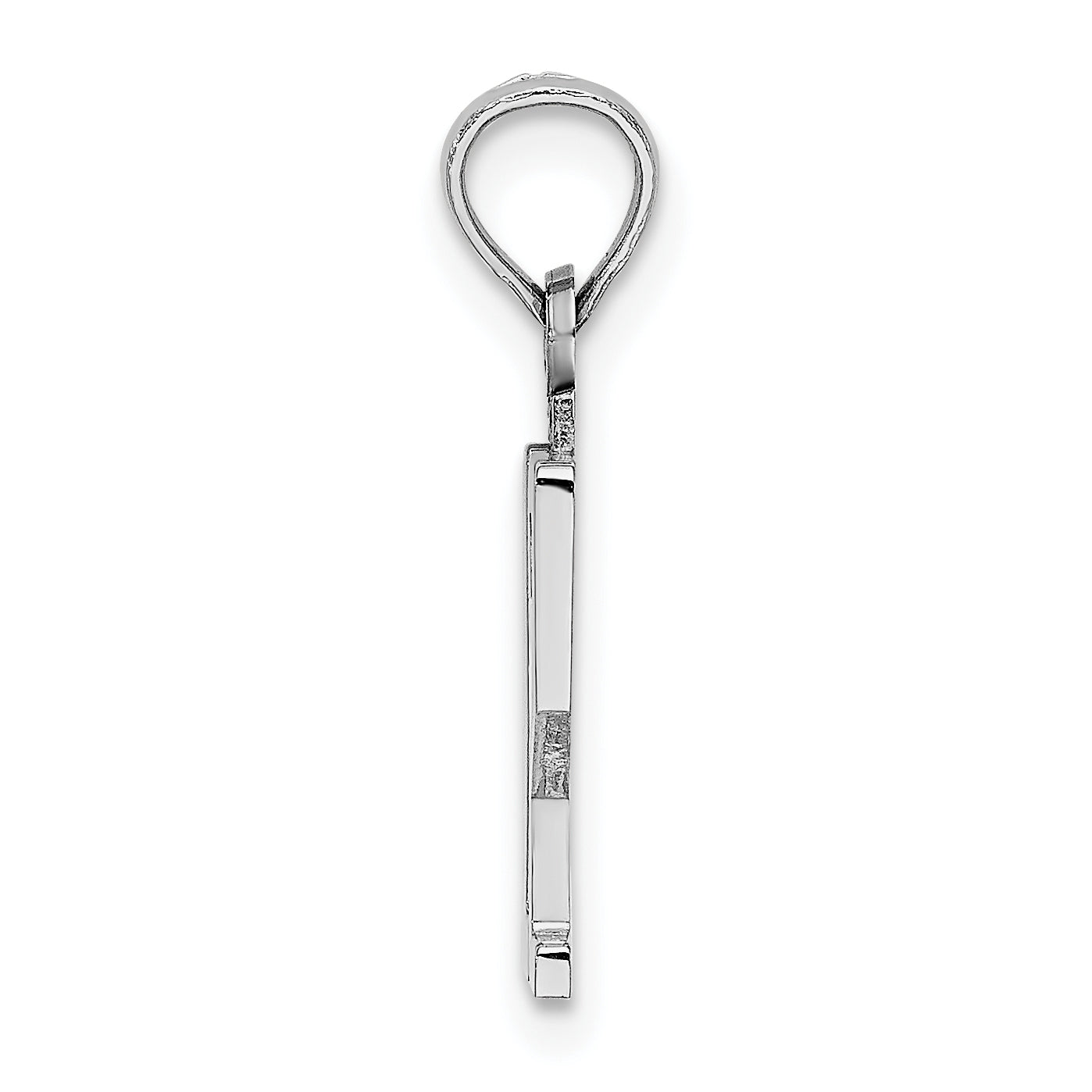 14K White Polished Number 12 Pendant