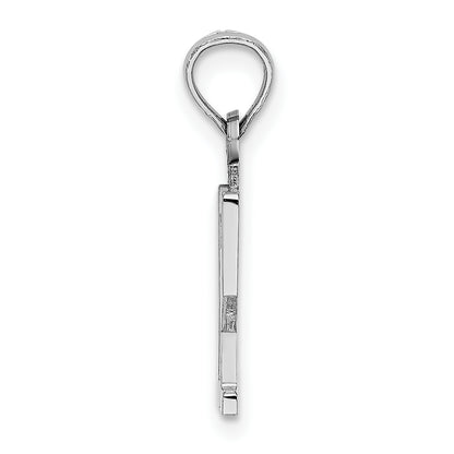 14K White Polished Number 12 Pendant