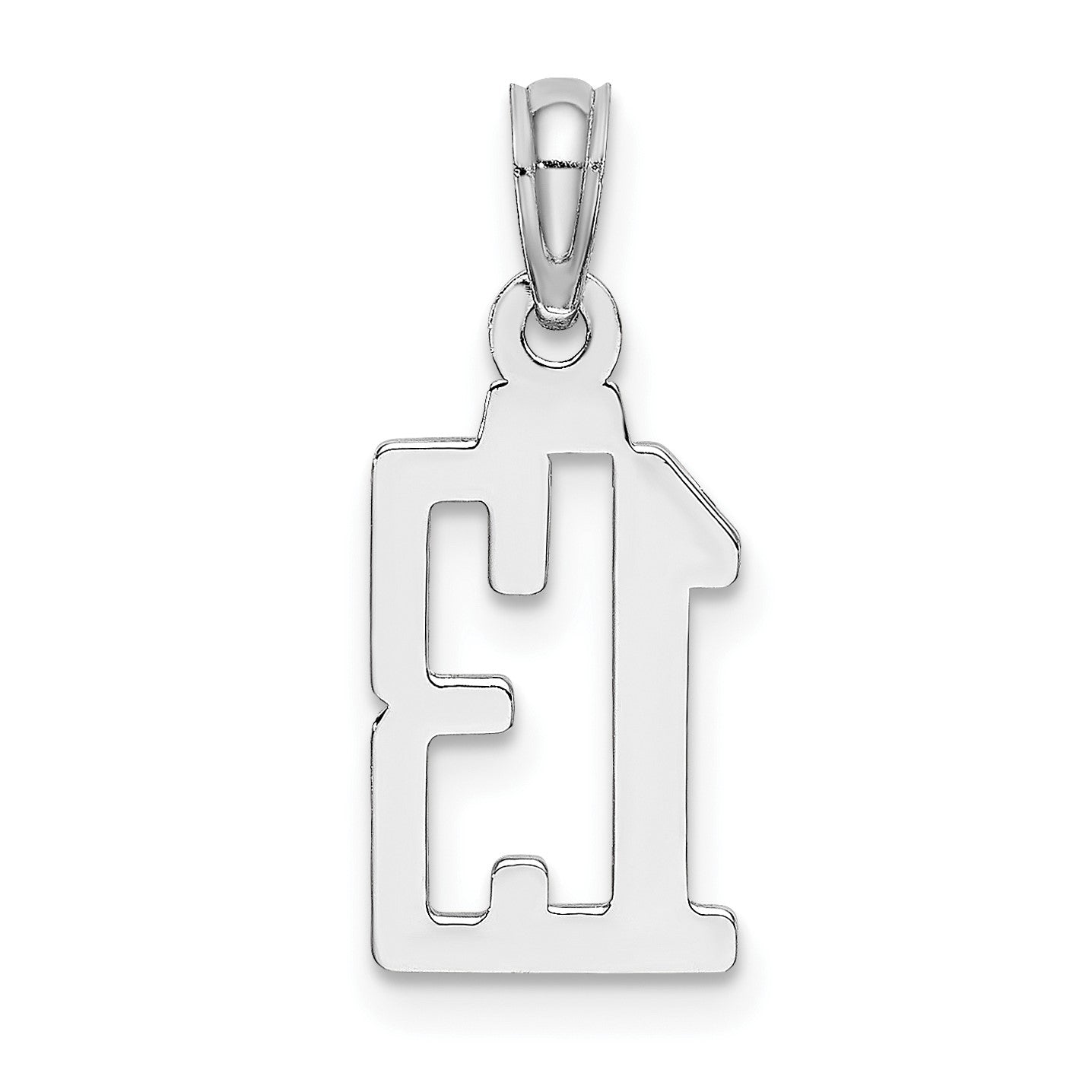 14kw Polished Number 13 Pendant