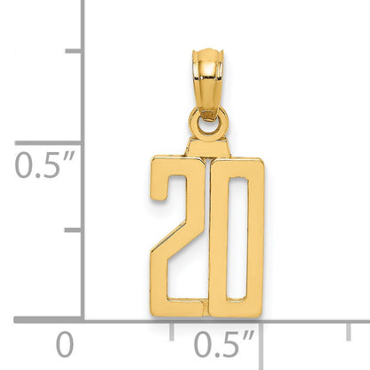 14k Polished Number 20 Pendant