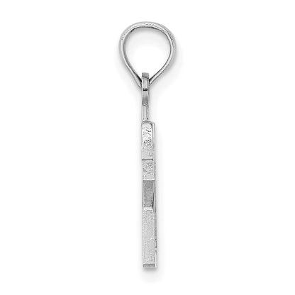 14K White Polished Number 21 Pendant