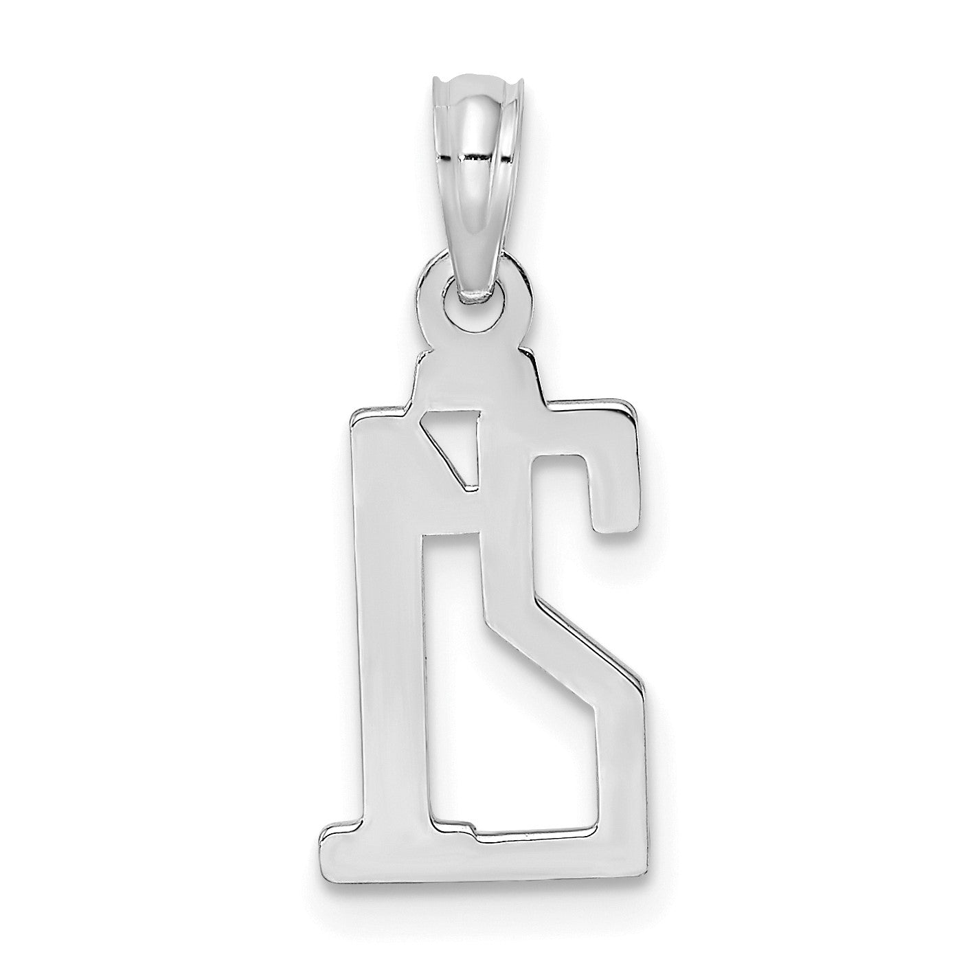 14kw Polished Number 21 Pendant