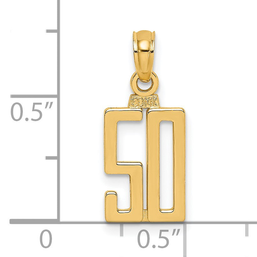14k Polished Number 50 Pendant