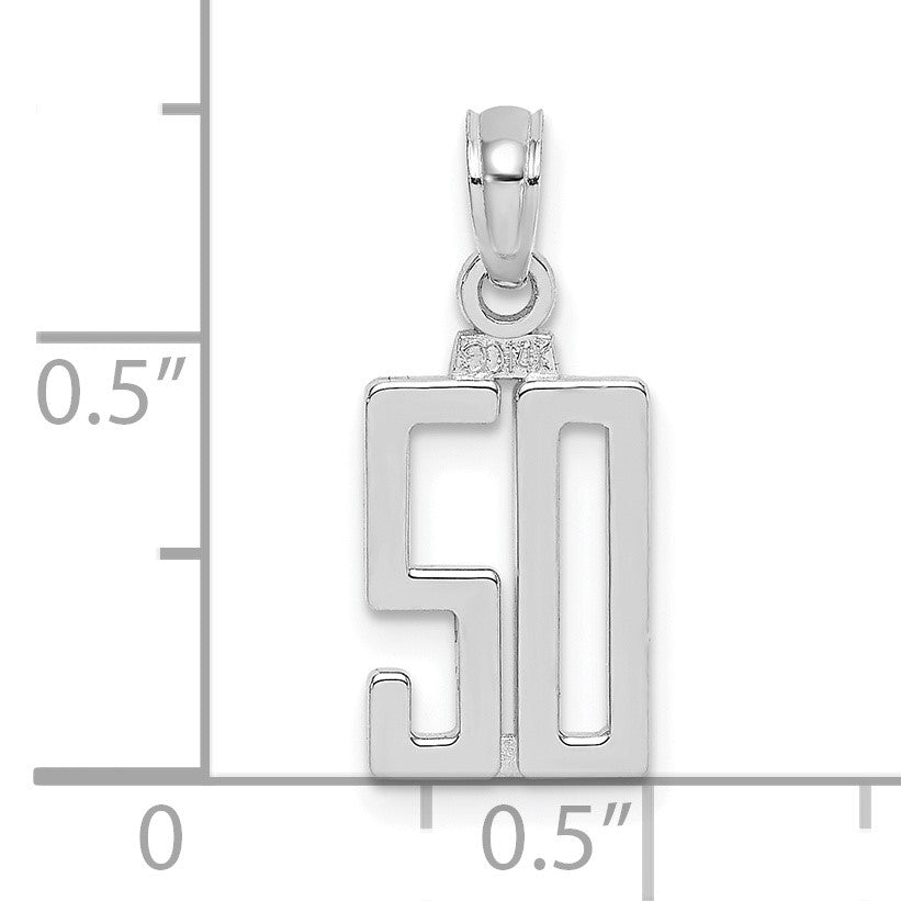 14kw Polished Number 50 Pendant