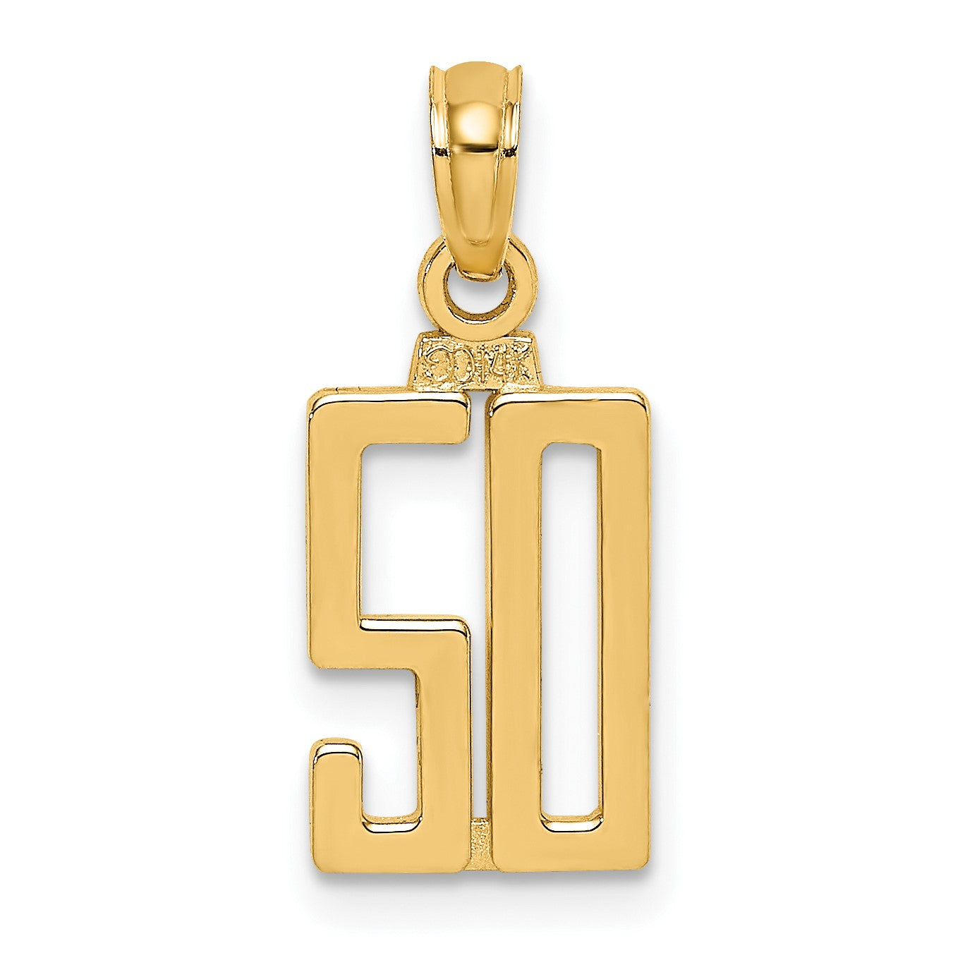 14k Polished Number 50 Pendant
