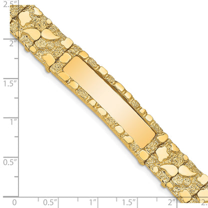14k Polished Solid 12.0mm Nugget 36x12mm Plate 7 inch ID Bracelet