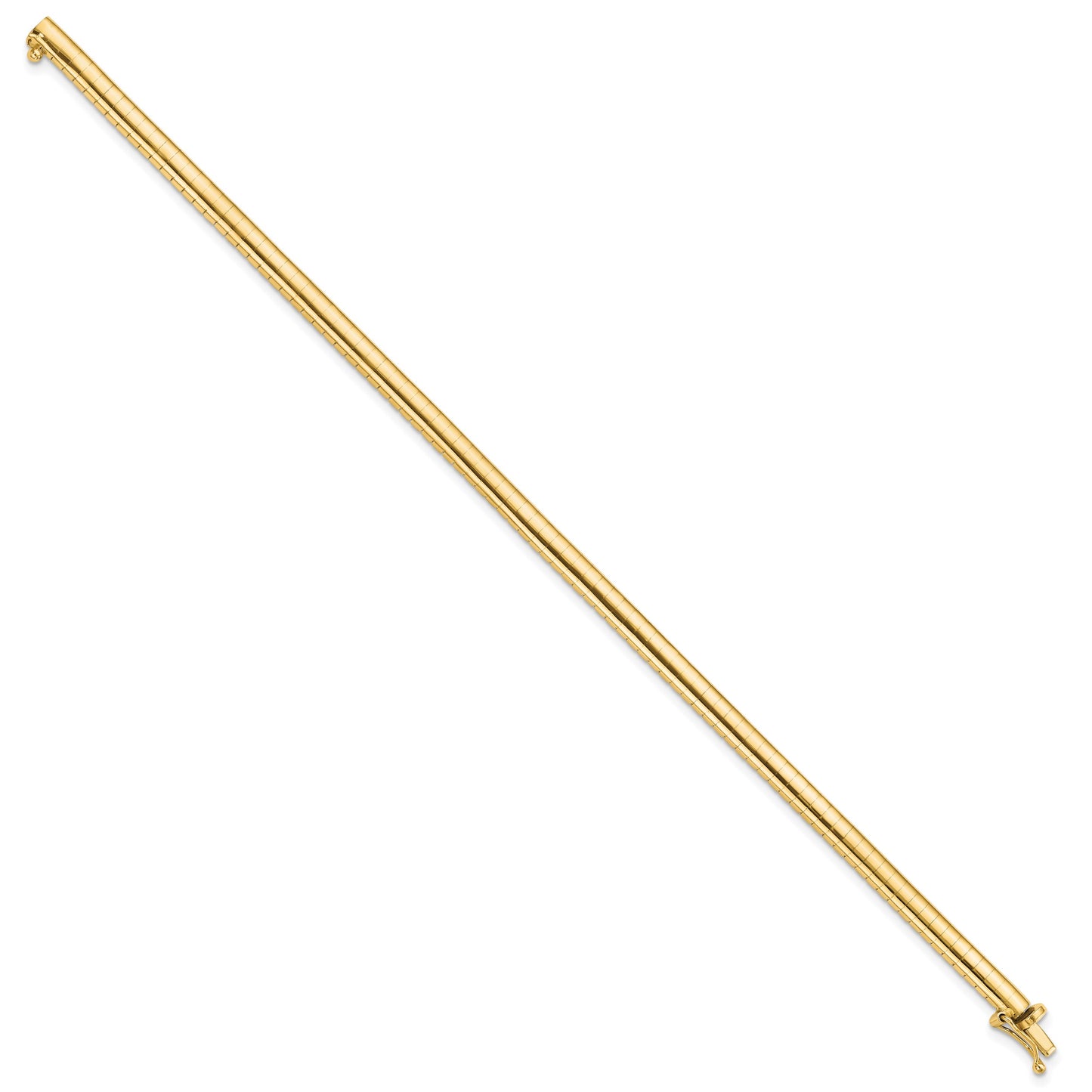 14k Polished 4mm 7 inch Domed Omega Bracelet