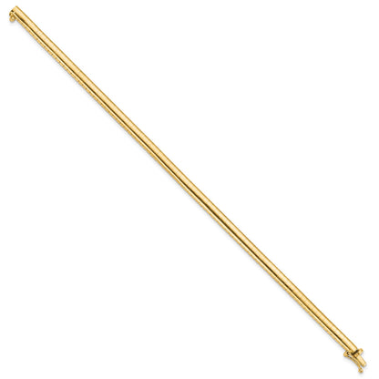 14k Polished 4mm 7 inch Domed Omega Bracelet