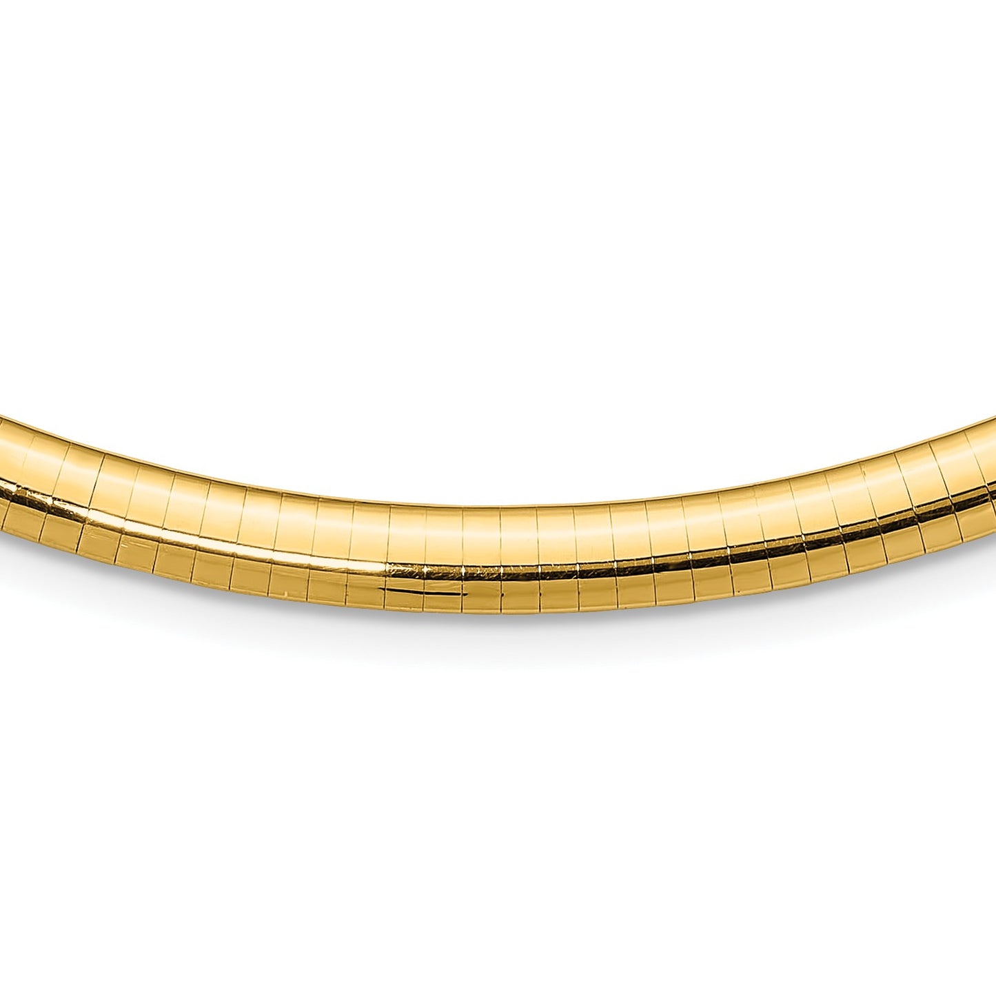 14k Polished 6mm Lightweight 18 inch Domed Omega Necklace