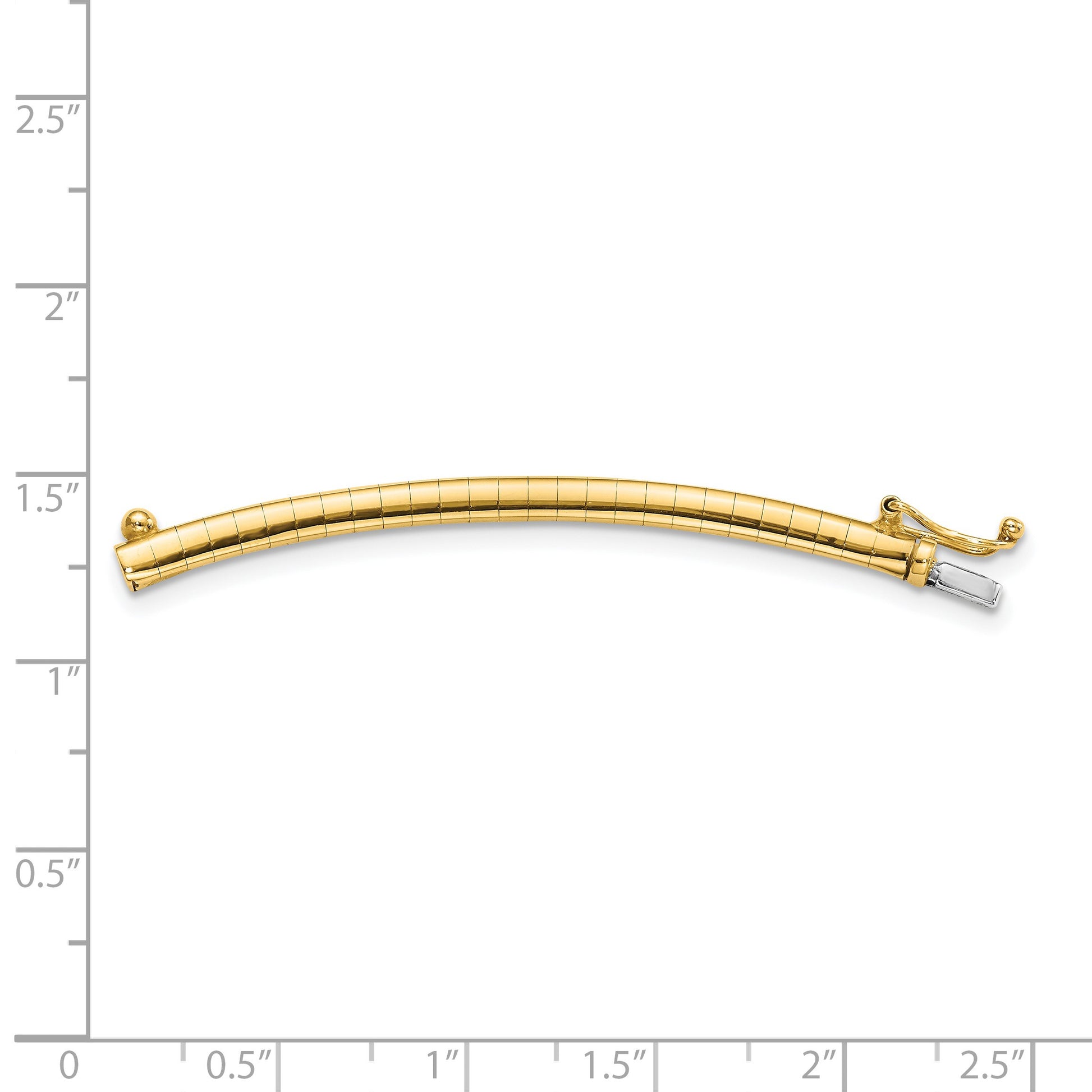 14k 3mm Standard Weight Domed Omega 2 inch Extender for Necklace