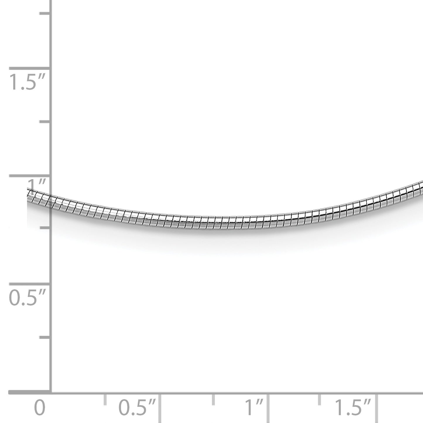 14k White Gold Polished 1.4mm 16 inch Round Omega Necklace