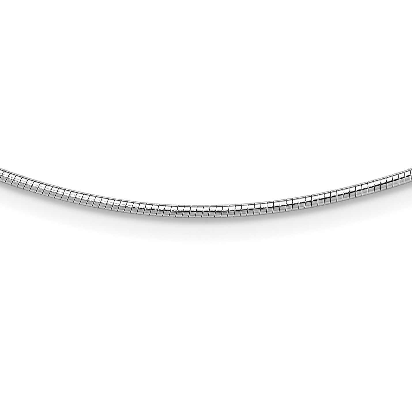 14k White Gold Polished 1.4mm 18 inch Round Omega Necklace