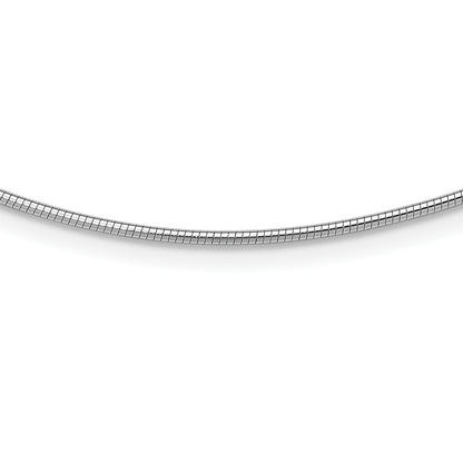 14k White Gold Polished 1.4mm 18 inch Round Omega Necklace