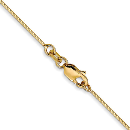 14K 16 inch .6mm Octagonal Snake with Lobster Clasp Chain