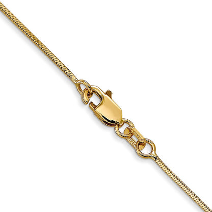 14K 18 inch .8mm Octagonal Snake with Lobster Clasp Chain