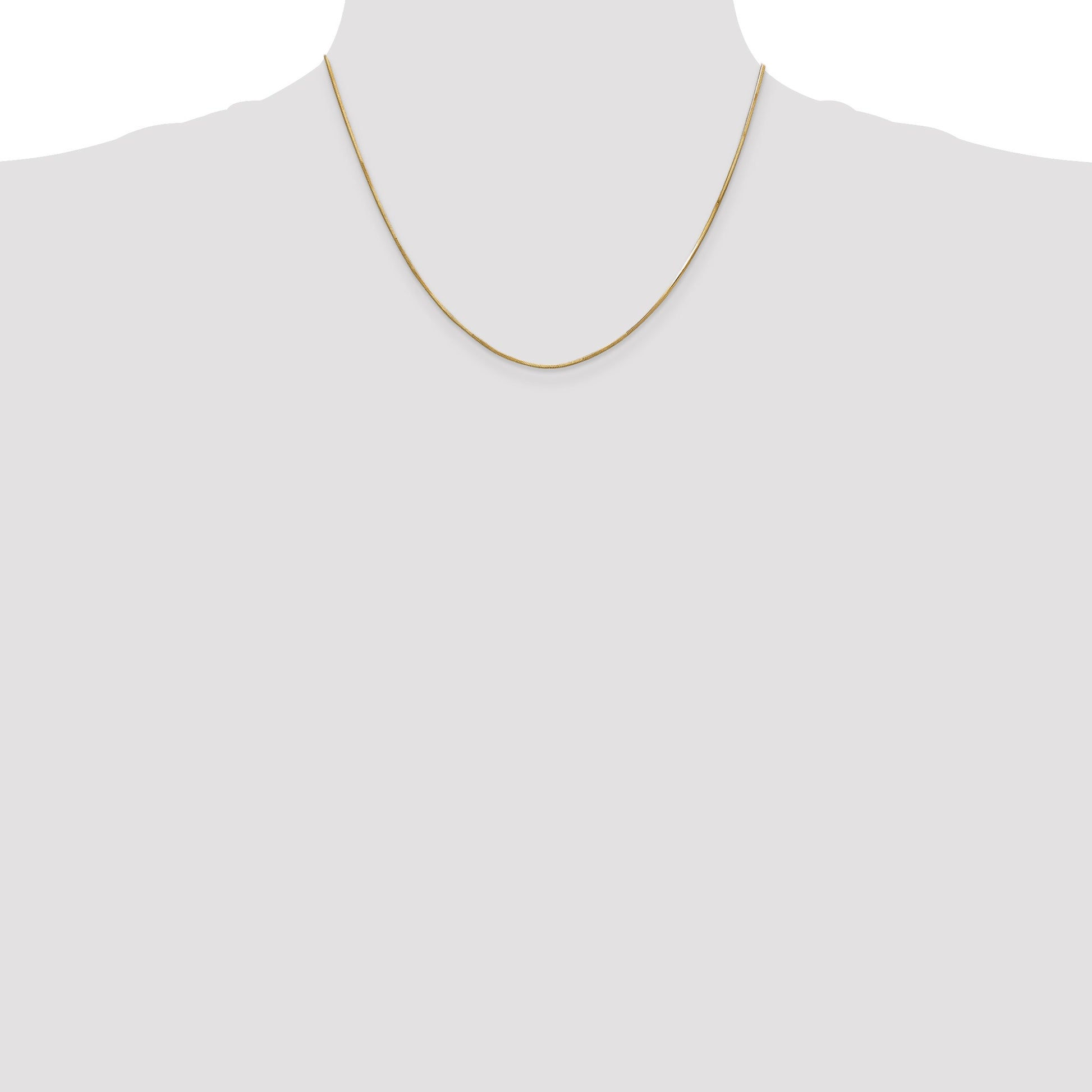 14K 18 inch .8mm Octagonal Snake with Lobster Clasp Chain
