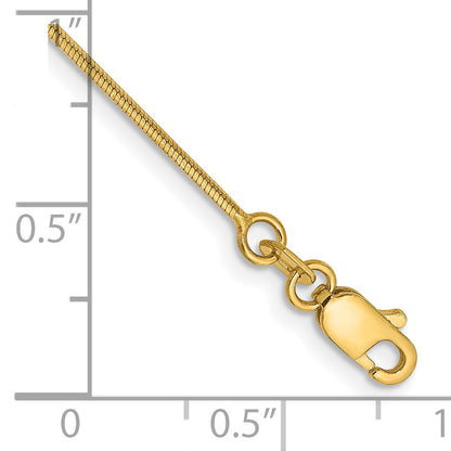14K 7 inch .8mm Octagonal Snake with Lobster Clasp Bracelet