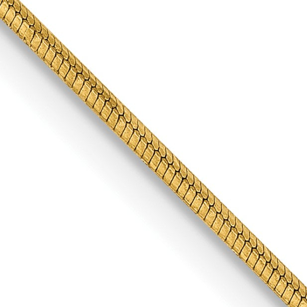 14K 24 inch .8mm Octagonal Snake with Lobster Clasp Chain