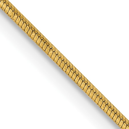 14K 24 inch .8mm Octagonal Snake with Lobster Clasp Chain
