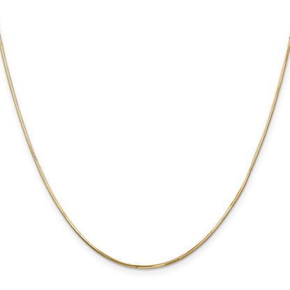 14K 24 inch .9mm Octagonal Snake with Lobster Clasp Chain