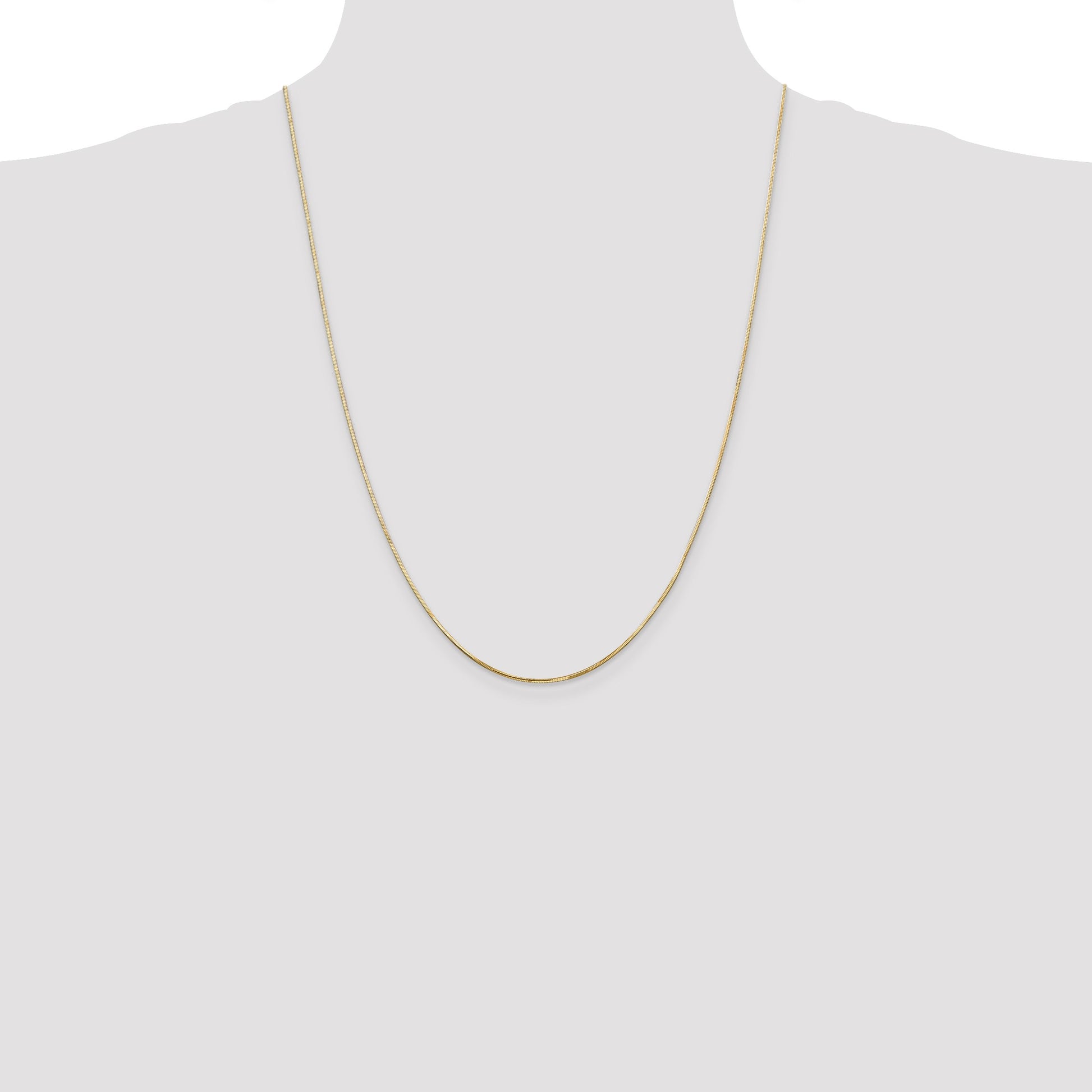 14K 24 inch .9mm Octagonal Snake with Lobster Clasp Chain