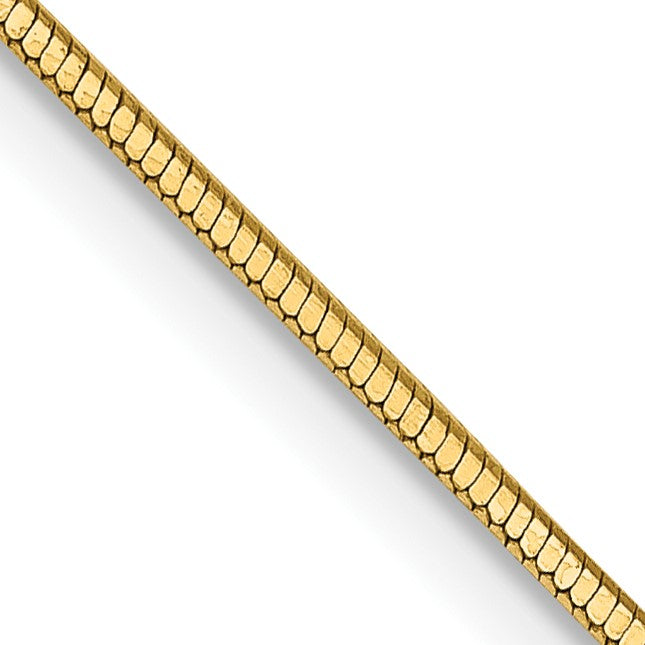 14K 16 inch .9mm Octagonal Snake with Lobster Clasp Chain
