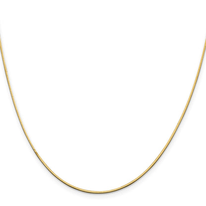 14K 18 inch 1mm Octagonal Snake with Lobster Clasp Chain