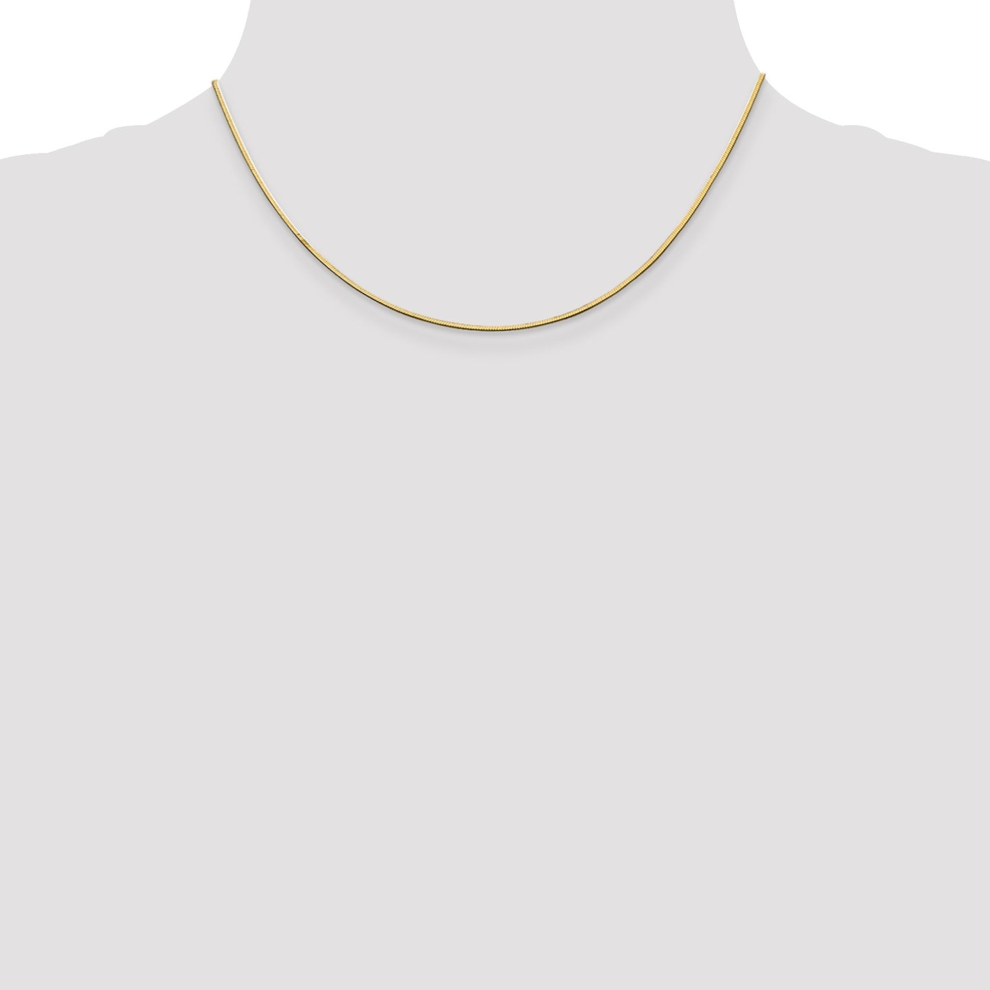 14K 16 inch 1mm Octagonal Snake with Lobster Clasp Chain