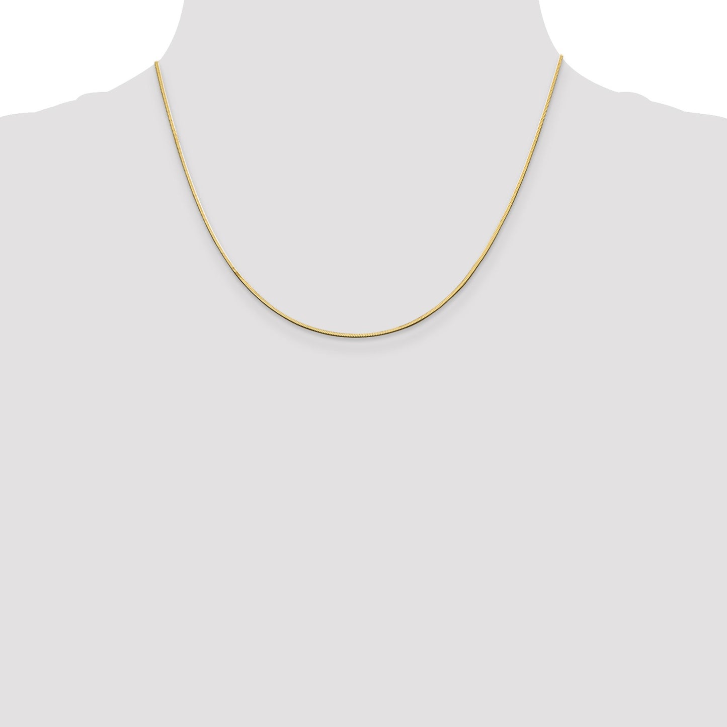14K 18 inch 1mm Octagonal Snake with Lobster Clasp Chain