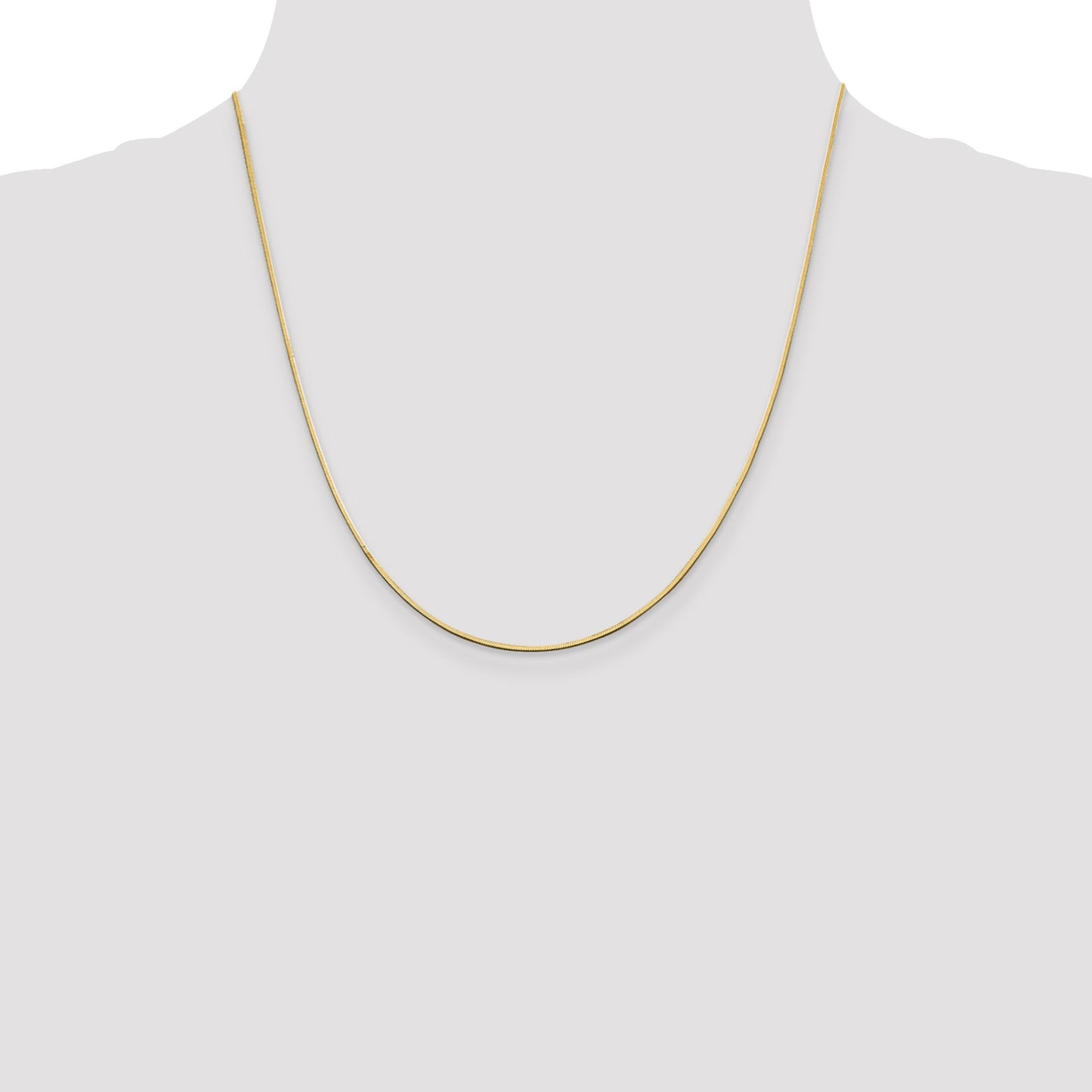 14K 20 inch 1mm Octagonal Snake with Lobster Clasp Chain