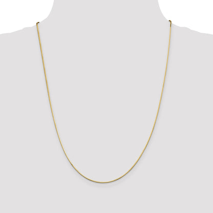 14K 24 inch 1mm Octagonal Snake with Lobster Clasp Chain