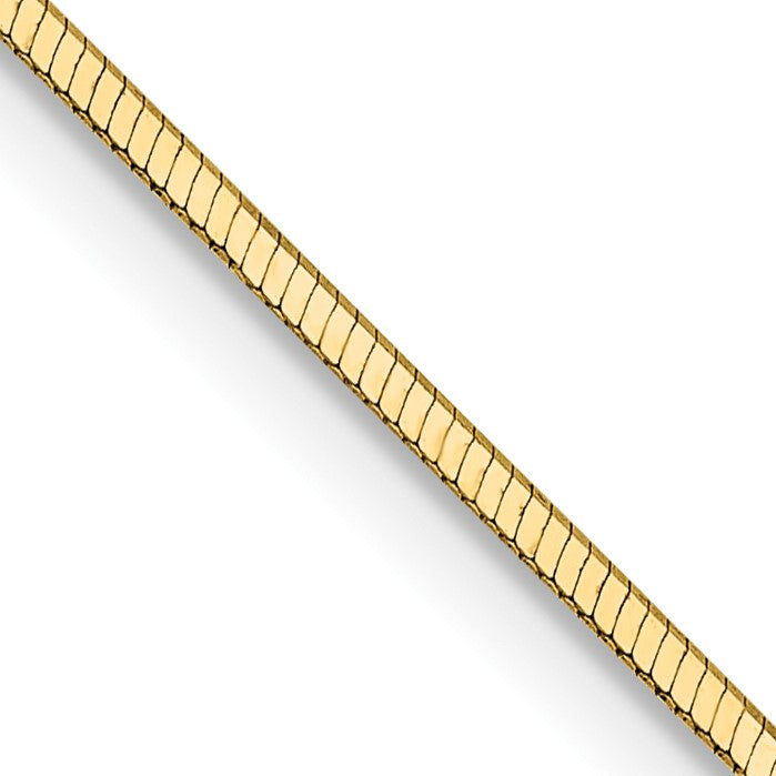14K 20 inch 1mm Octagonal Snake with Lobster Clasp Chain