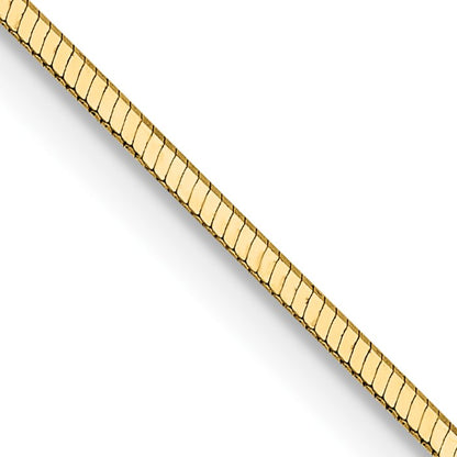 14K 20 inch 1mm Octagonal Snake with Lobster Clasp Chain
