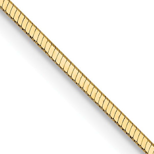 14K 24 inch 1mm Octagonal Snake with Lobster Clasp Chain