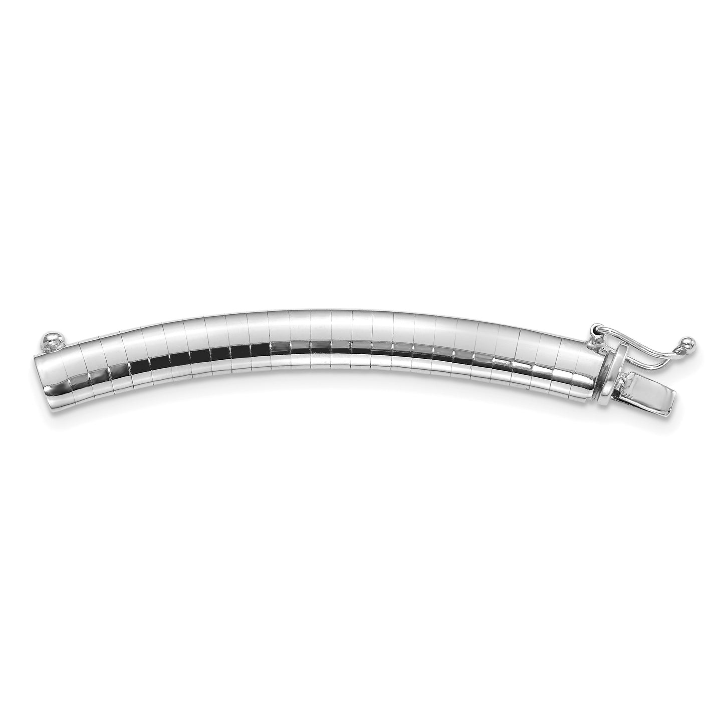 14k White Gold 6mm Standard Weight Domed Omega 2 inch Extender for Necklace