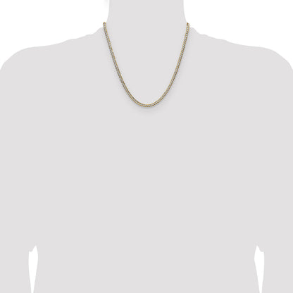 14k 3.7mm Lightweight Pav� Flat Cuban Chain