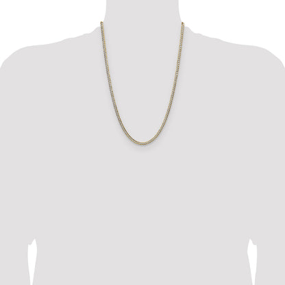 14k 3.7mm Lightweight Pav� Flat Cuban Chain