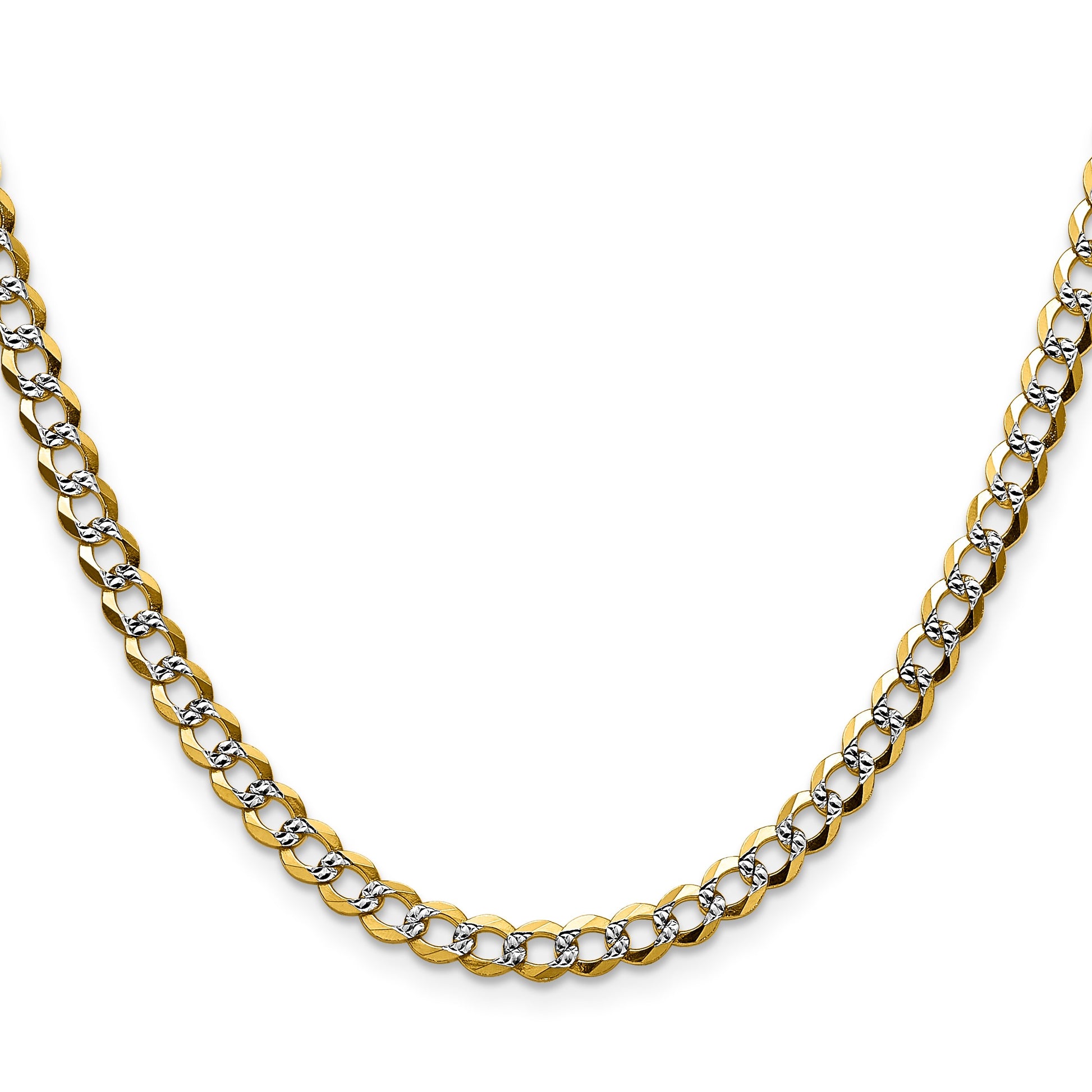 14k 4.7mm Lightweight Pav� Flat Cuban Chain