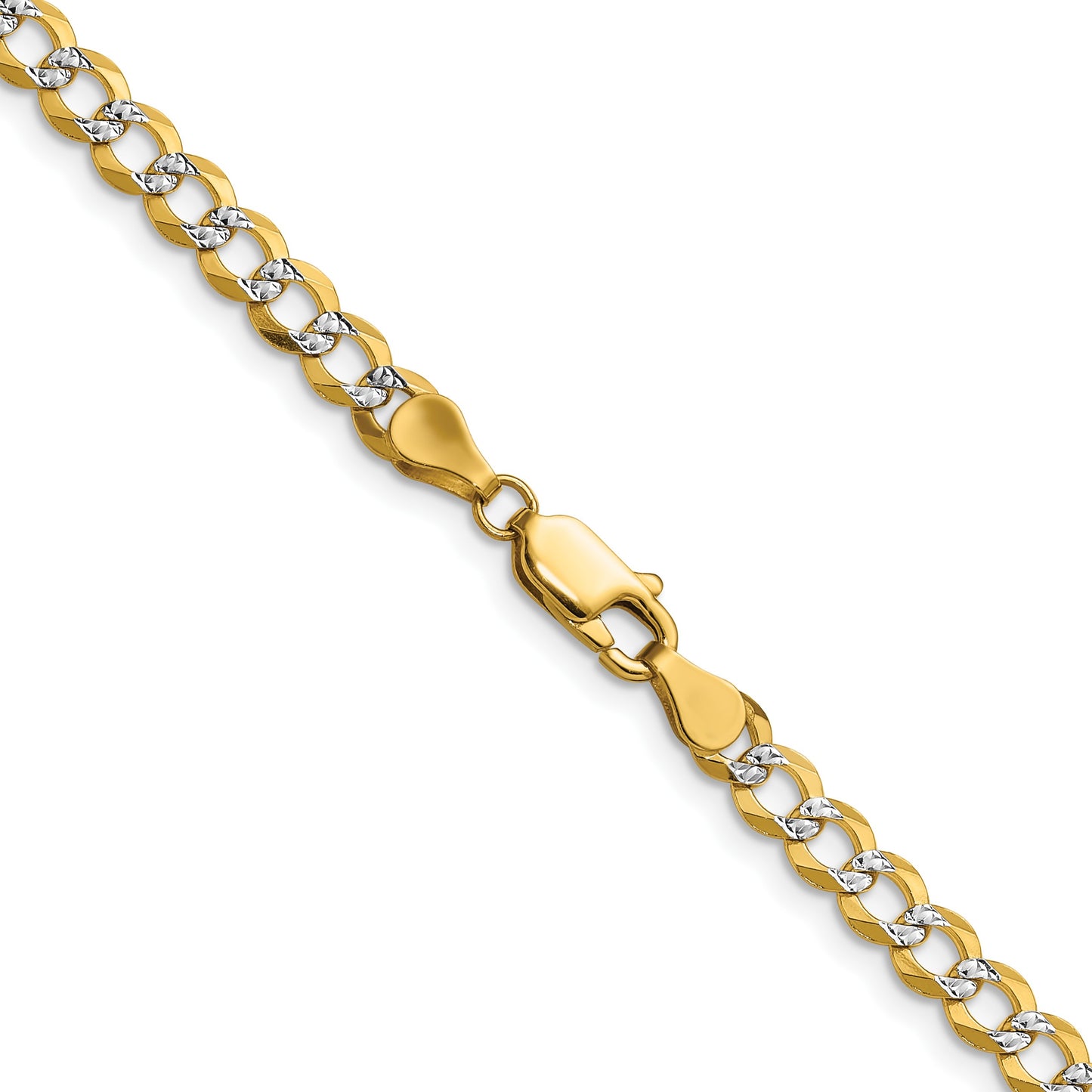 14k 4.7mm Lightweight Pav� Flat Cuban Chain
