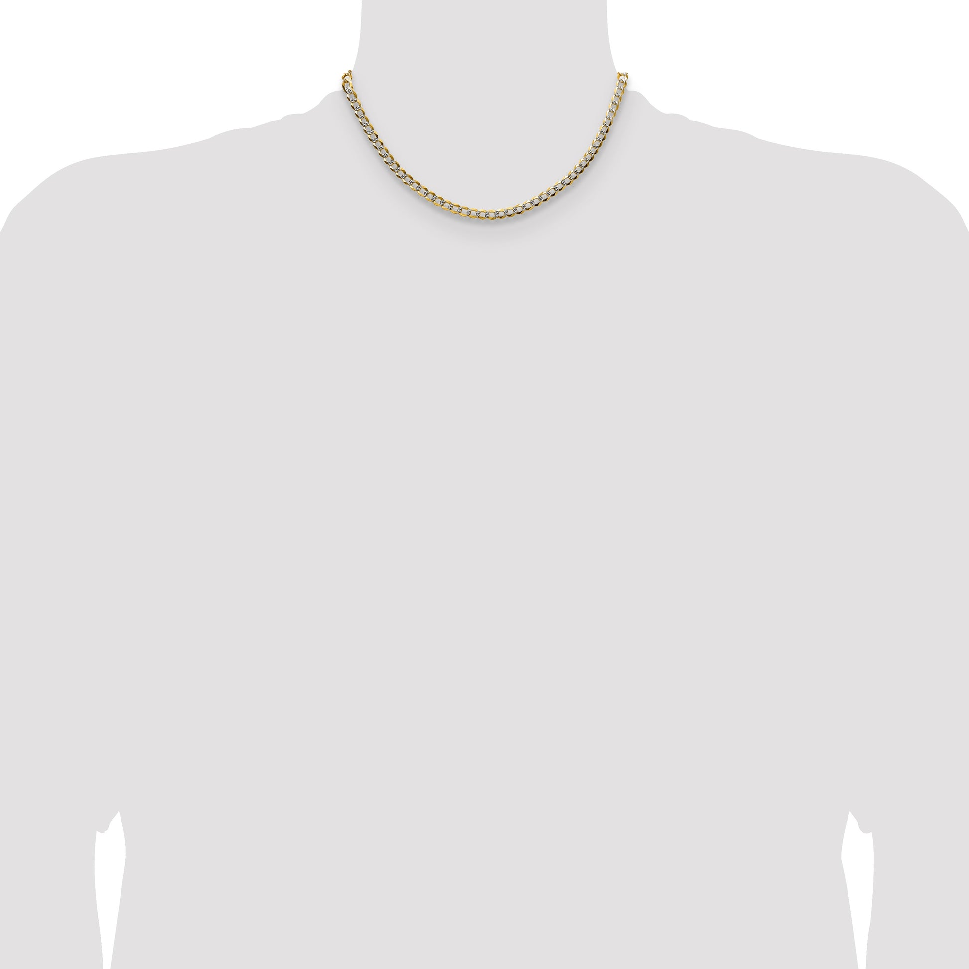 14k 4.7mm Lightweight Pav� Flat Cuban Chain