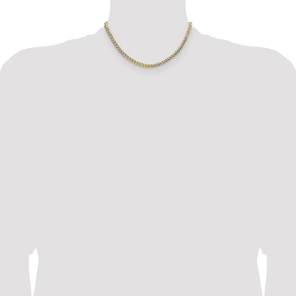 14k 4.7mm Lightweight Pav� Flat Cuban Chain