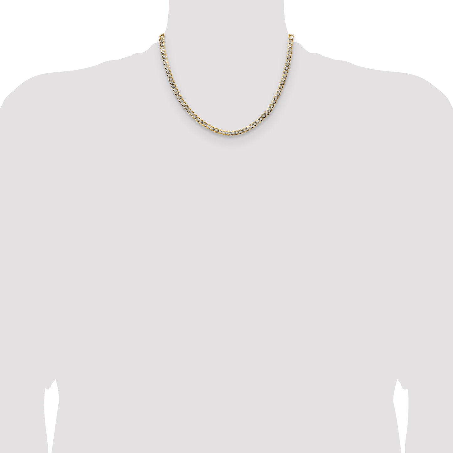 14k 4.7mm Lightweight Pav� Flat Cuban Chain