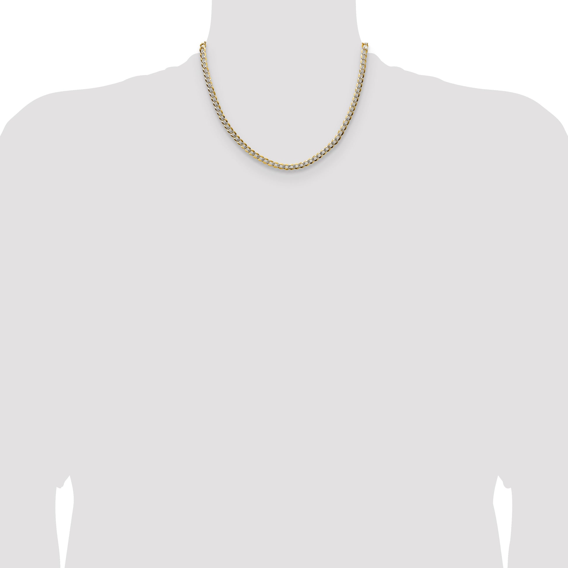 14k 4.7mm Lightweight Pav� Flat Cuban Chain