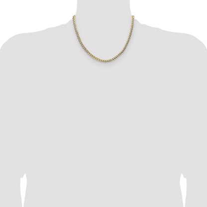 14k 4.7mm Lightweight Pav� Flat Cuban Chain