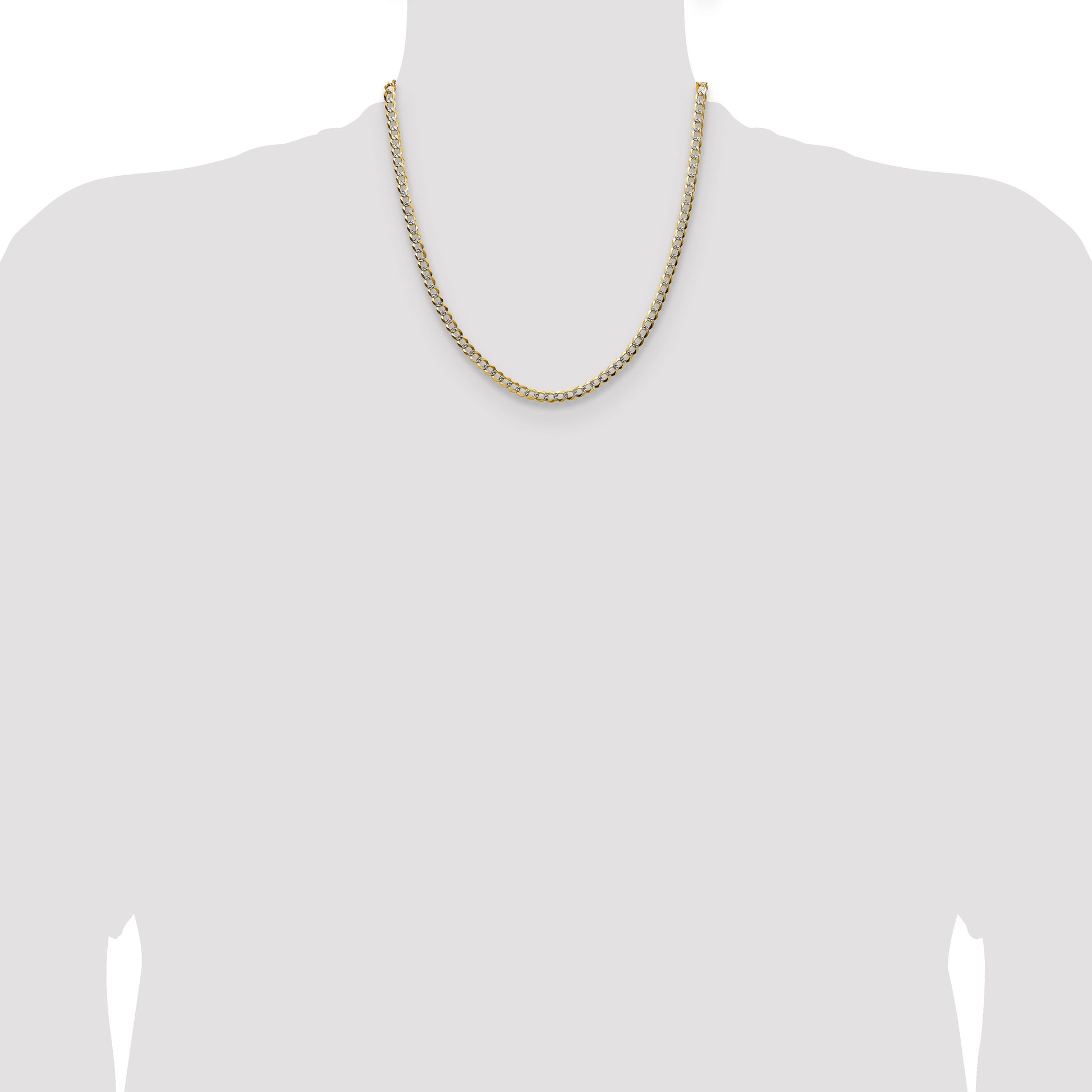 14k 4.7mm Lightweight Pav� Flat Cuban Chain