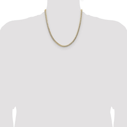 14k 4.7mm Lightweight Pav� Flat Cuban Chain