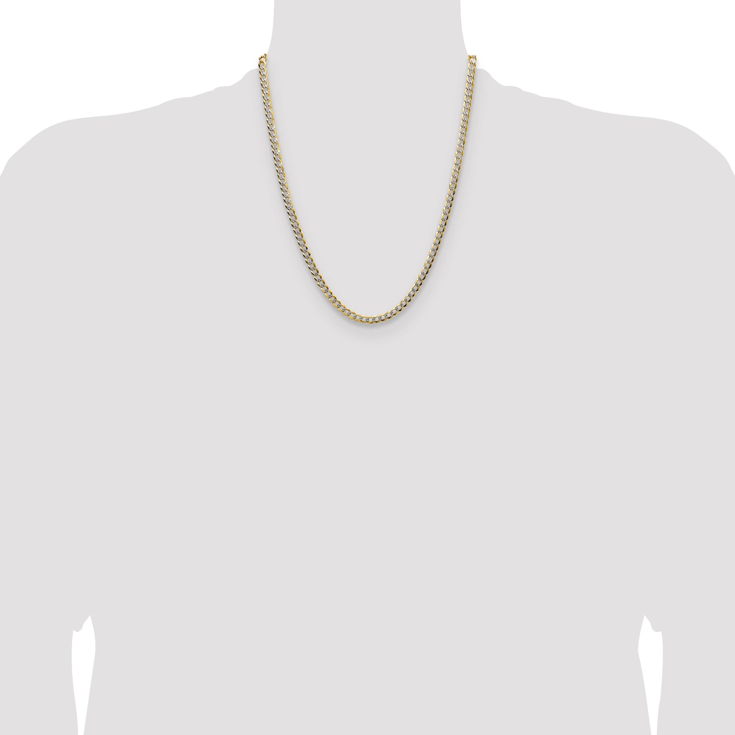 14k 4.7mm Lightweight Pav� Flat Cuban Chain